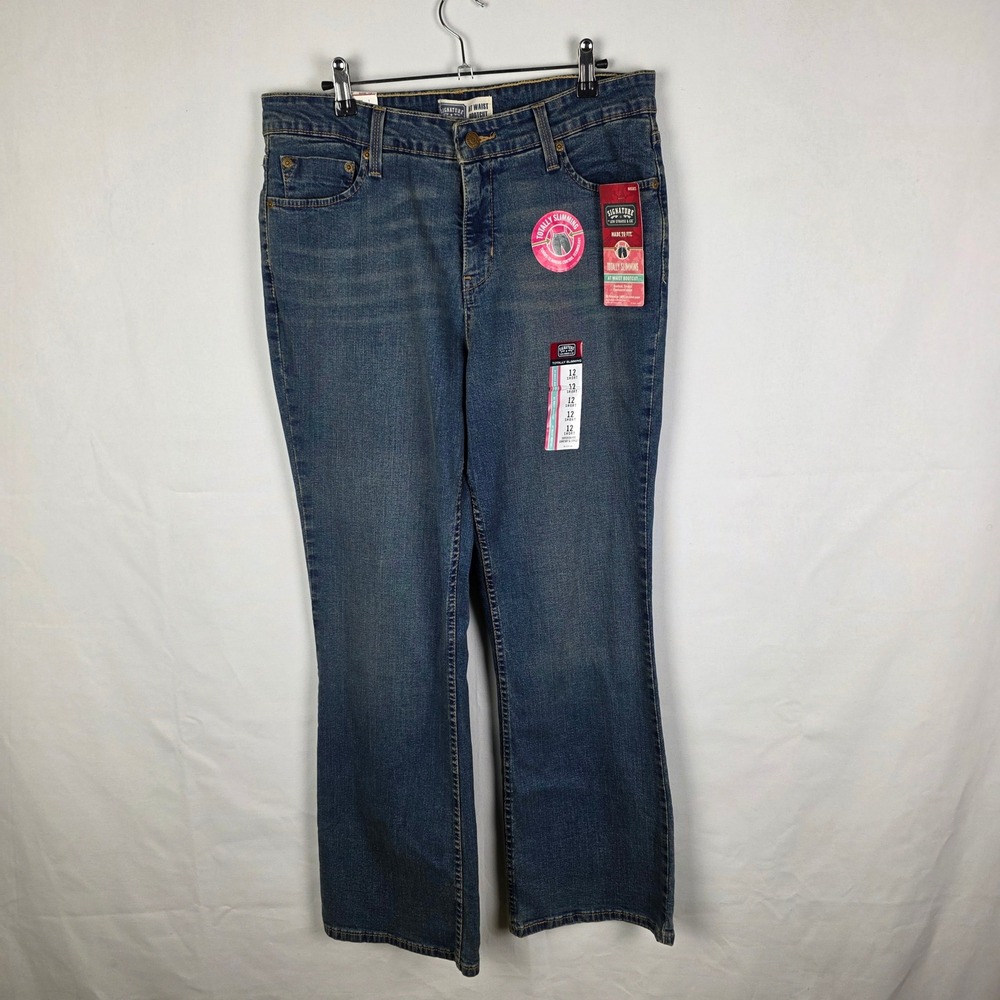 Signature by Levi Strauss Totally Slimming At Waist Bootcut Jeans Blue 12 Short